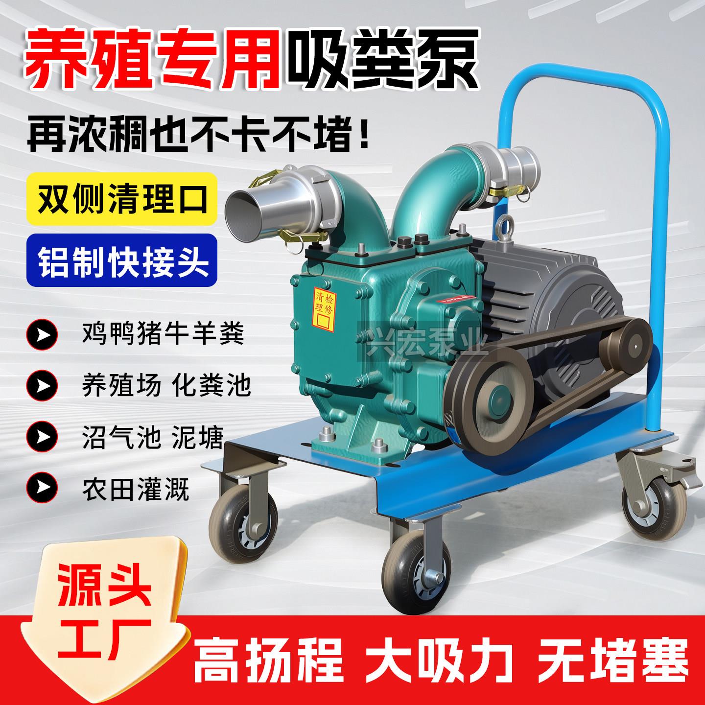 强力抽粪泵养殖场专用吸粪泵鸡粪鸭粪无堵塞化粪池清淤农用污水泵