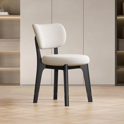 北欧风实木餐椅餐桌椅原木色设计师家用餐厅餐椅轻奢高级软包椅子