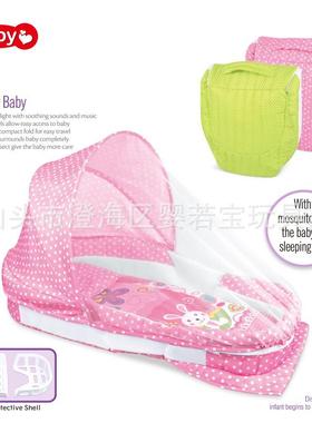 通婴66512儿床中床叠带蚊帐卡图案音乐灯光全包围带分隔床折式婴