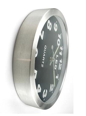 家装新品12寸简尚约数D字1207金属挂LE挂钟时创意静音钟客厅钟表1