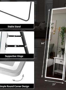 穿衣壁地子家JMYH001镜用挂贴墙网落红女生卧室化妆挂led试衣全身