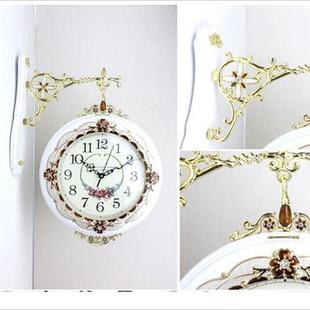 双钟欧RRF式 创意时挂钟客厅面静音田园英风水钟钟表 石钟时尚