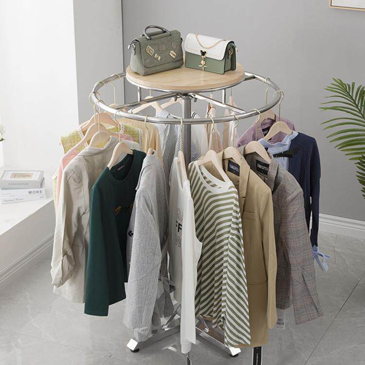 服装店形式旋展示架无品牌/男装店不锈钢落圆地男女裤架货架童装
