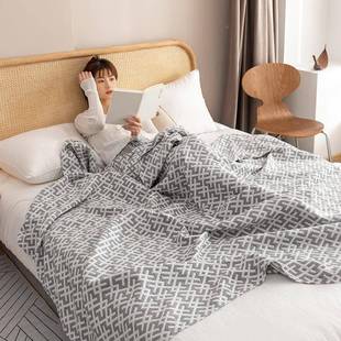 米亚波纱布毛巾被纯AUF棉单双人夏季 毛巾毯西全棉休沙闲发盖毯可