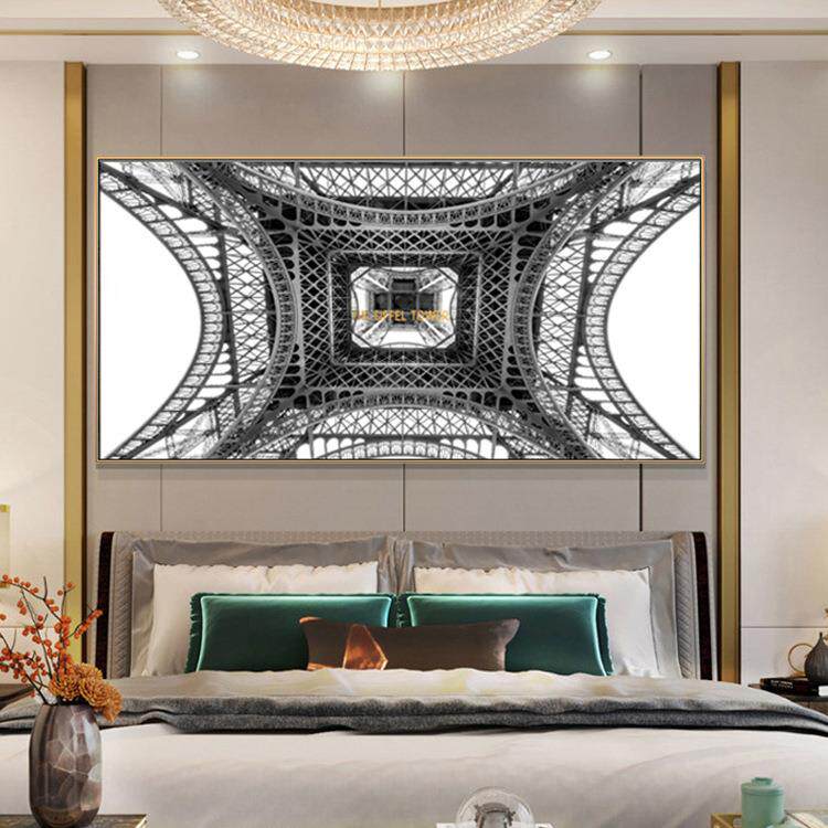 仰望世的角界落壁画工作室XG-A289挂画现厅代简约黑轻奢白建筑客
