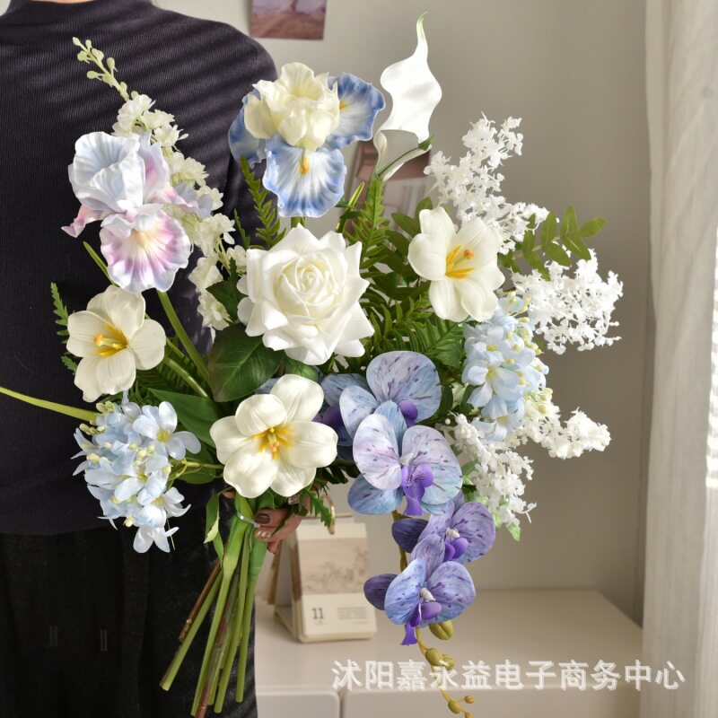 仿真鸢尾花束装饰摆件