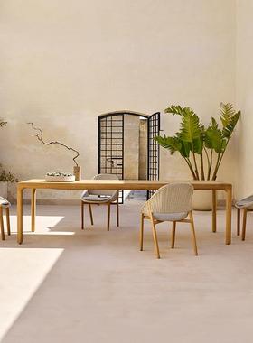 庭院露台桌户外椅实木设计桌室外防腐木餐椅高别墅花VMN园藤编档