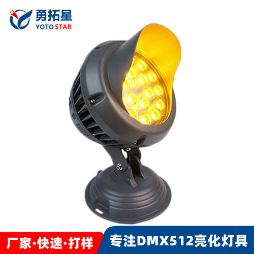 工厂直销led投光灯圆形插地式照树灯户外庭院草坪灯RGB车轮投光灯