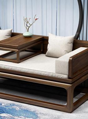 新中式罗具汉床小户型沙发家客厅现塌榻伸KIH床代简约家用推拉实