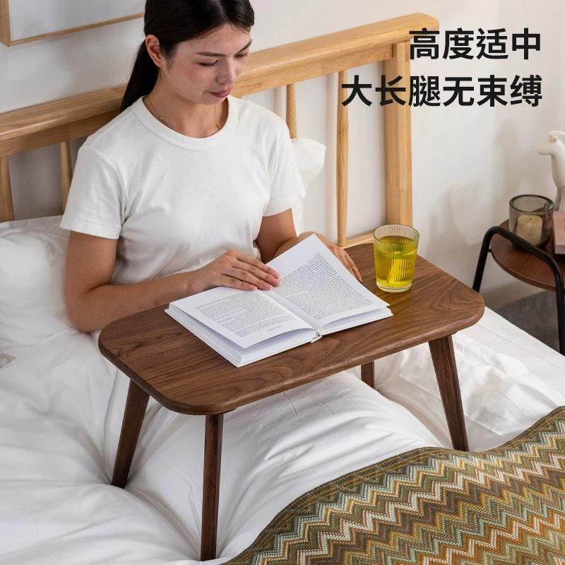 美量大/联黑胡桃飘木窗桌榻榻米炕桌儿童北矮桌小茶桌实木板长凳
