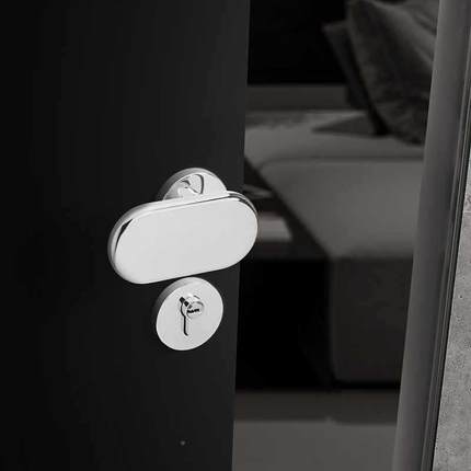现代约静音室内简锁体卧室房间分锁磁吸新XFL中门式房门把手