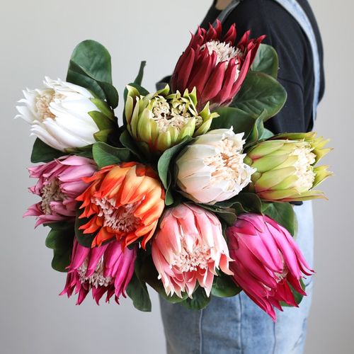 高品帝王花欧式现代客厅卧室餐桌茶几花束仿真绢花假花艺软装饰品