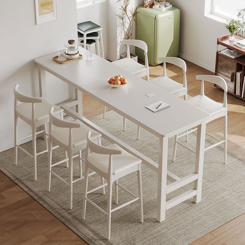 实木阳台吧台桌家用靠窗高脚简易客厅长条桌子窄餐桌靠墙简约现代