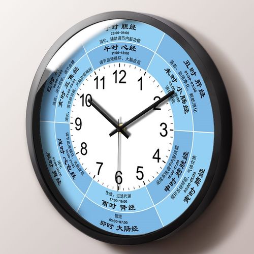 十二地支挂钟子午流注时辰养生表时钟中医保健馆装饰石英钟健身馆