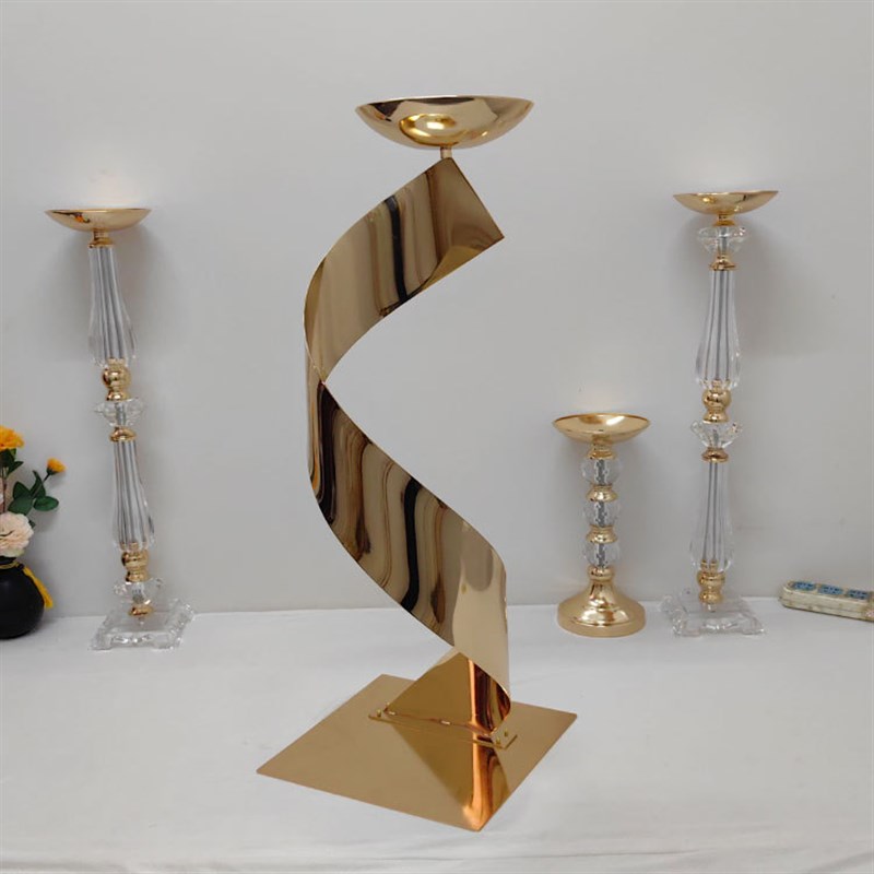 婚庆铁艺花架婚礼餐桌中心花艺装饰摆件电镀婚庆道具路引