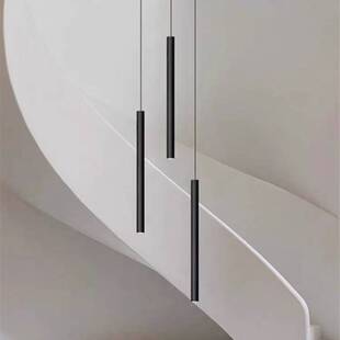 复式楼中楼挑空吊灯led现代简约创意装饰长条吊线别墅旋转楼梯灯