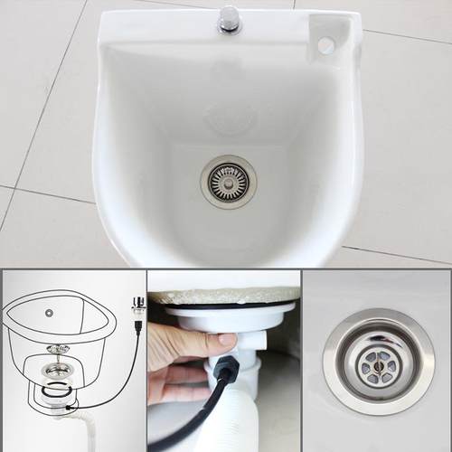 天台控拖布池下器陶盆拖把瓷池去水器线控排TSK水配水件力XK371