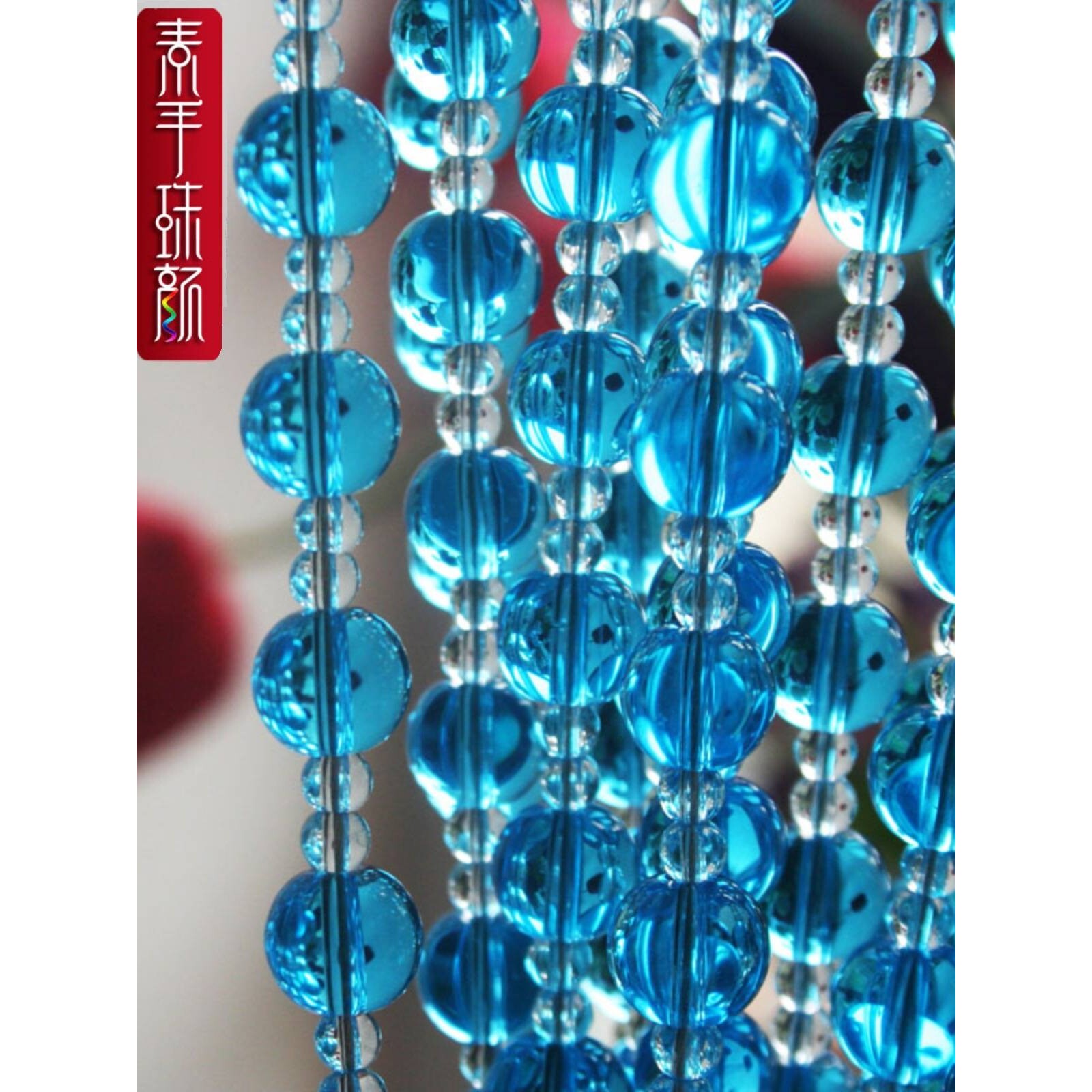 绿色满穿风水门帘珠帘水晶隔断帘水晶帘客厅挂帘玄关装饰帘子