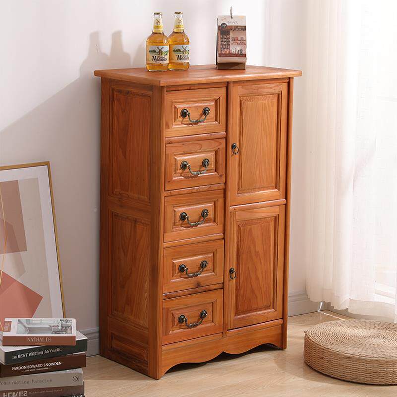 7T斗柜实五收纳储物柜客厅水卧木室小柜GTW子美式靠墙香椿木茶柜