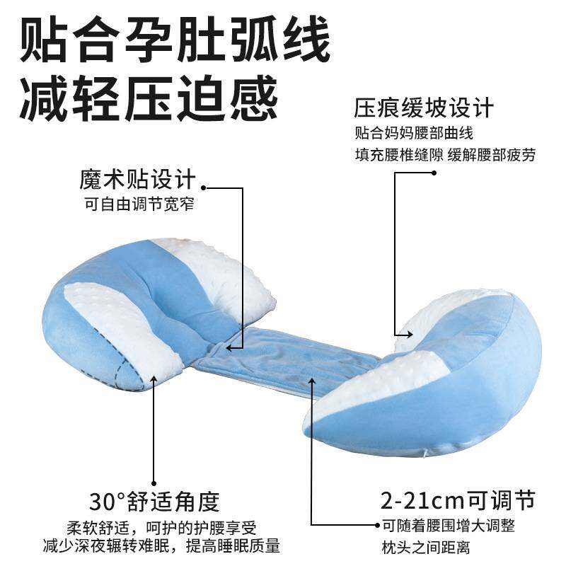 婧麒孕妇枕护腰侧睡枕托腹u型侧卧抱枕家用睡觉专用枕头孕期靠枕
