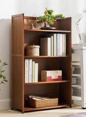 书架子材质简易实桌上置物架卧室书C64805竹柜收纳小架落地多层储