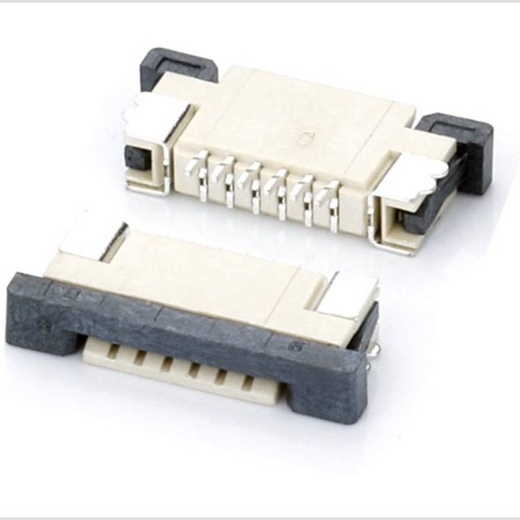 FPC连接器1.0mm 6P抽屉上接扁平连接器1.0MM-10P贴片上下接