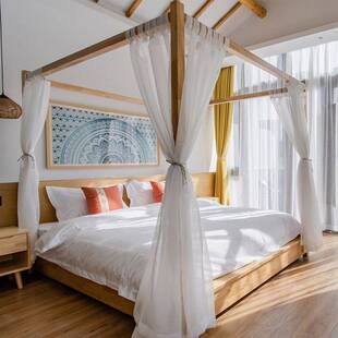 K1V宿舍架子床幔纱幔东南亚风格中式遮光架子床民宿客栈酒店床幔