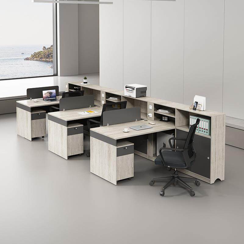 职办公员椅桌工组合简约现代员桌4人位卡位办公室咨询客服财务办