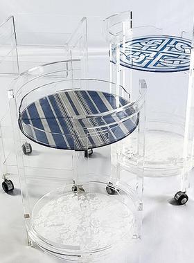 酒店客厅家用茶J0112桌圆形小桌小子意式置物架克力亚简约多层茶