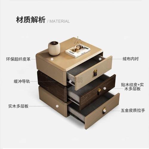 3l意式极几简实储木旋转床头柜主网红床边柜设计师卧创意边轻891