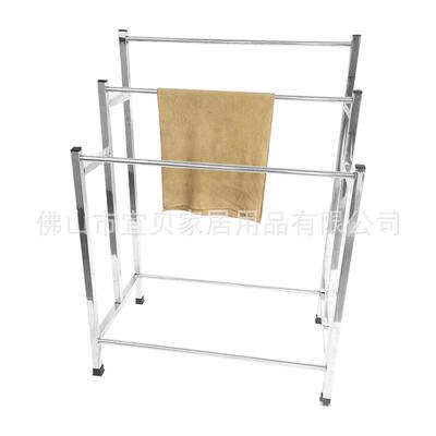 不YLM4003锈钢层三杆毛巾置架浴室物简约室内落地衣架多收纳挂架