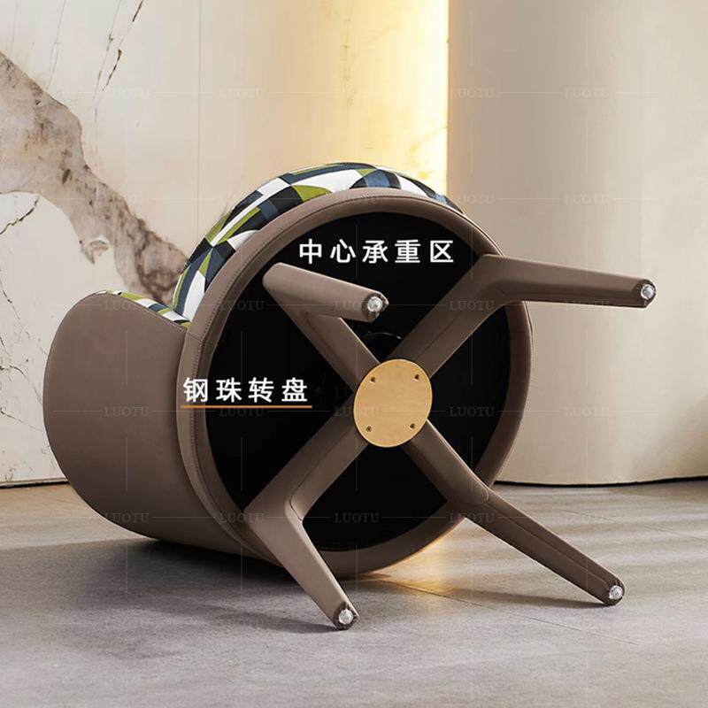 式轻奢皮布结化合餐椅家用现简约扶手椅设计意IEP师旋转书椅代妆