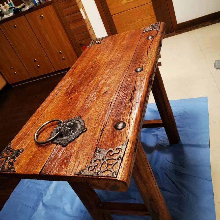 老木IYH门板桌实木桌旧木板旧桌子榆风化餐茶桌桌民宿复桌古吧台