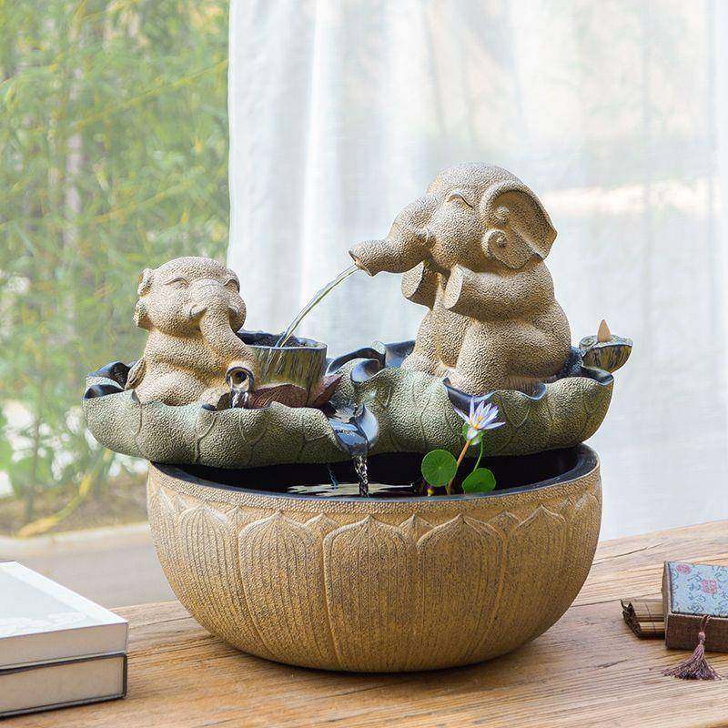 中环式循TQC环装饰环水水流新景观小型摆件喷泉鱼循水室内办公茶