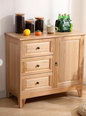 斗柜实柜木美式餐边柜纳储物茶水柜WUN黑色卧室客厅柜靠墙小收子