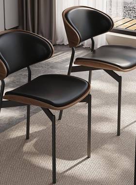 实餐椅意式极设计师原木EHO木靠背凳简子现代简约轻奢餐椅子中桌