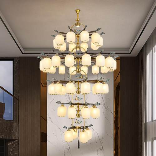 新中式客吊灯中国风酒店客房88736别式复厅楼全铜大厅餐厅楼梯墅