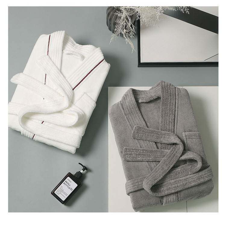 酒店浴袍纯棉吸水速干薄款睡袍洗完澡穿的浴巾女可穿式浴衣男春秋