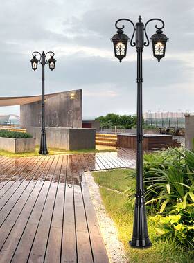 太阳能路灯户外防水led超亮新农村家用花园别墅高杆3米草坪庭院灯