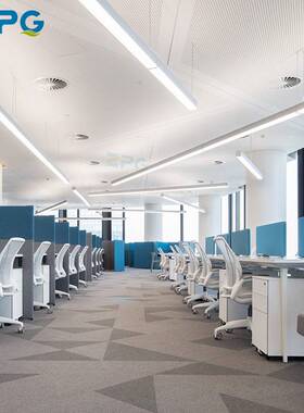 LED办公室吊灯 健身房现代简约展厅网咖商场工程方通嵌入式线条灯