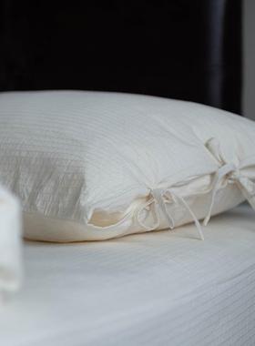 A质类日式水洗全棉四件YUZ民纯白色酒店优被套床单裸宿睡床上套用