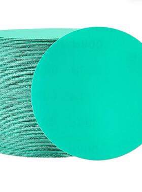 6寸纸绿色水绒聚酯SUM薄膜植砂圆形背绒绿砂纸干磨磨气磨机打磨抛