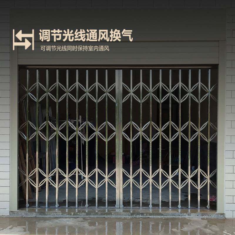户外商铺铝合金拉闸门家用阳台304不锈钢拉闸门自建房通风铁闸门