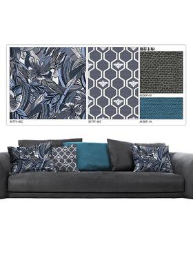 志达纺织高端KBT棉麻精致色枕织沙发饰S座垫抱装面料AEOP