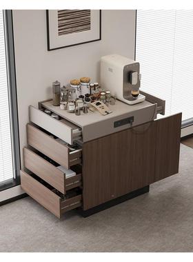 意式水极风实木单个岛台柜餐边边柜窄茶台家用收纳柜简BCV吧台桌