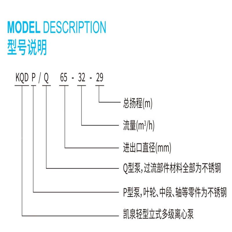 上Q泵海凯泉KD6P5系列第三978代轻型立式多级离心不锈钢冲压泵KQD