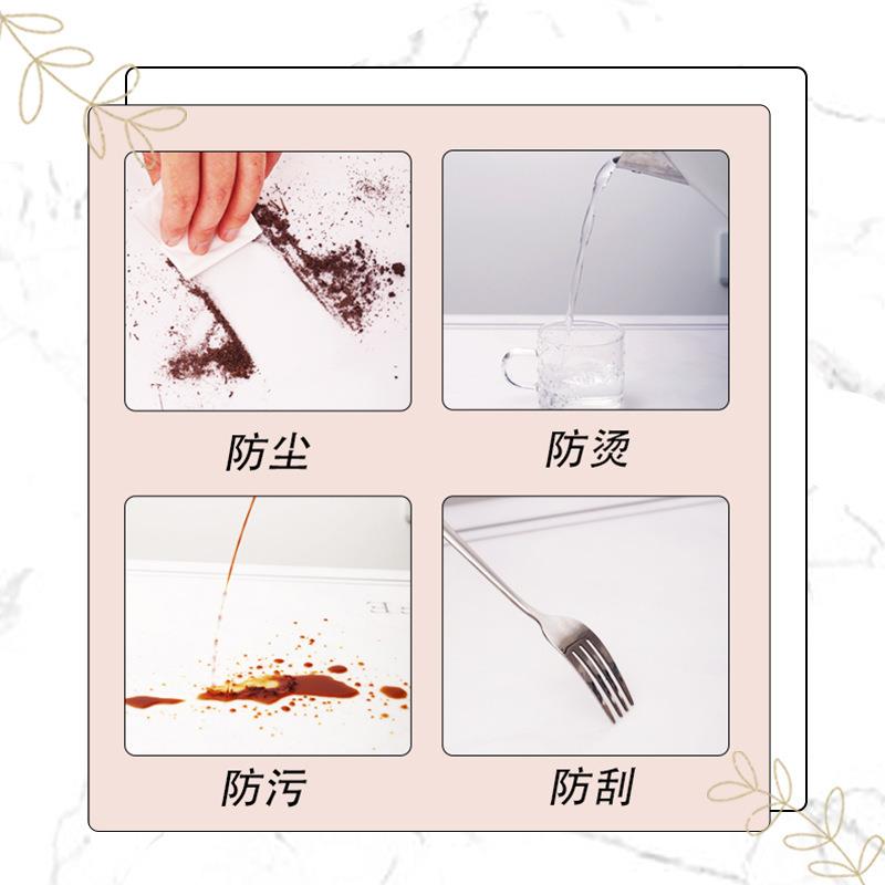 仿大理石纹台圆餐桌垫茶749几垫防水防油免洗白形色小圆灰桌布布
