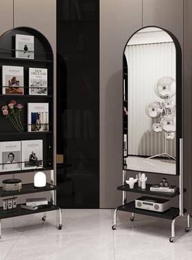 可移动镜全身镜家用可收镜纳杂志穿室衣带67118滚轮卧试衣网红穿