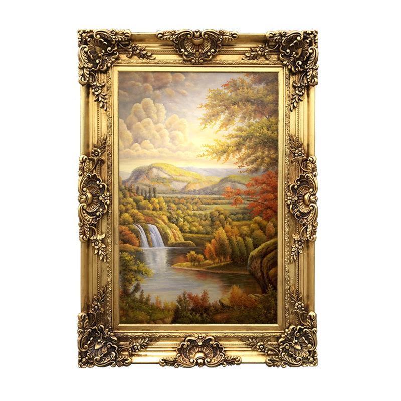 欧式766玄关装饰画聚宝盆客厅廊走挂美画山水画壁画古式典风景油