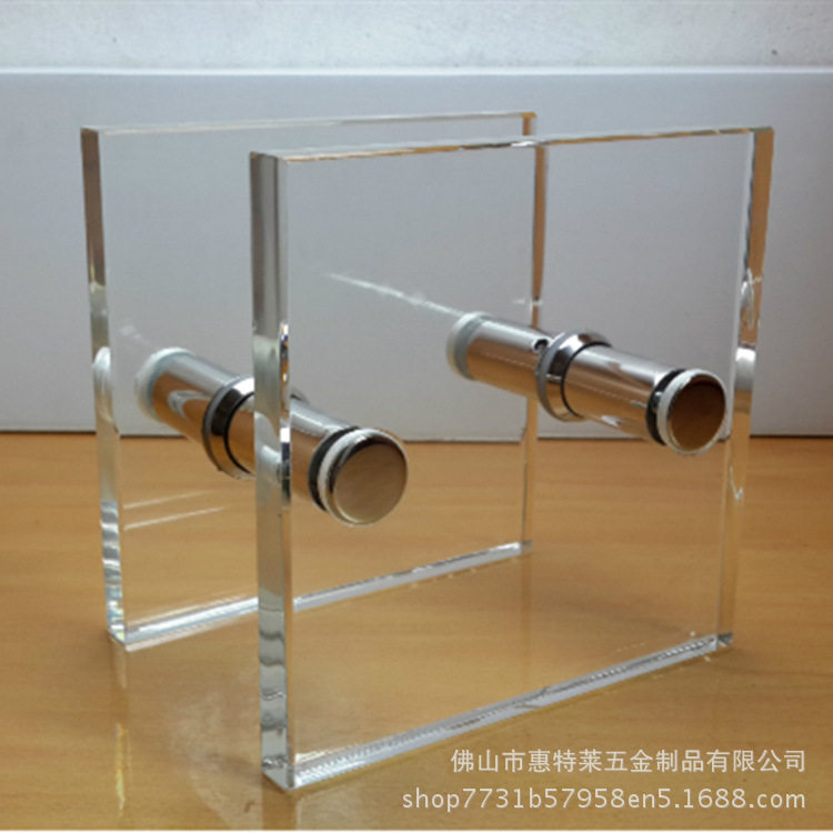 亚克力透明单孔圆形玻璃门拉手